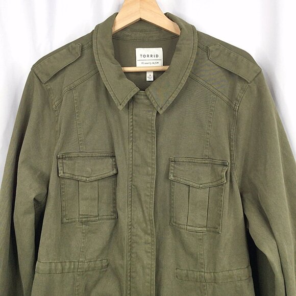 Torrid Military Army Green Anorak Utilty Jacket Women's Plus Size 3X Canvas - Picture 6 of 12